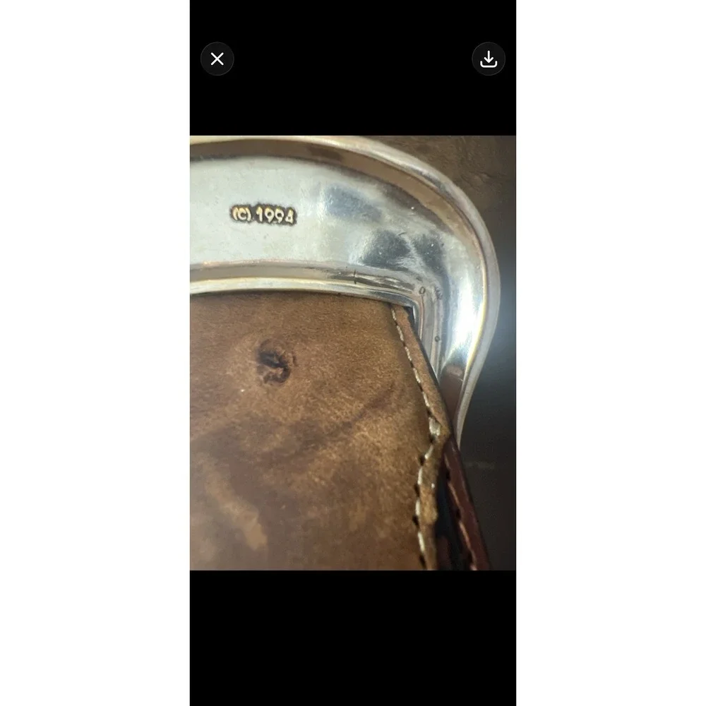 Vintage‎ 1994 Justin Western Tooled Leather Belt Concho Star Size 42